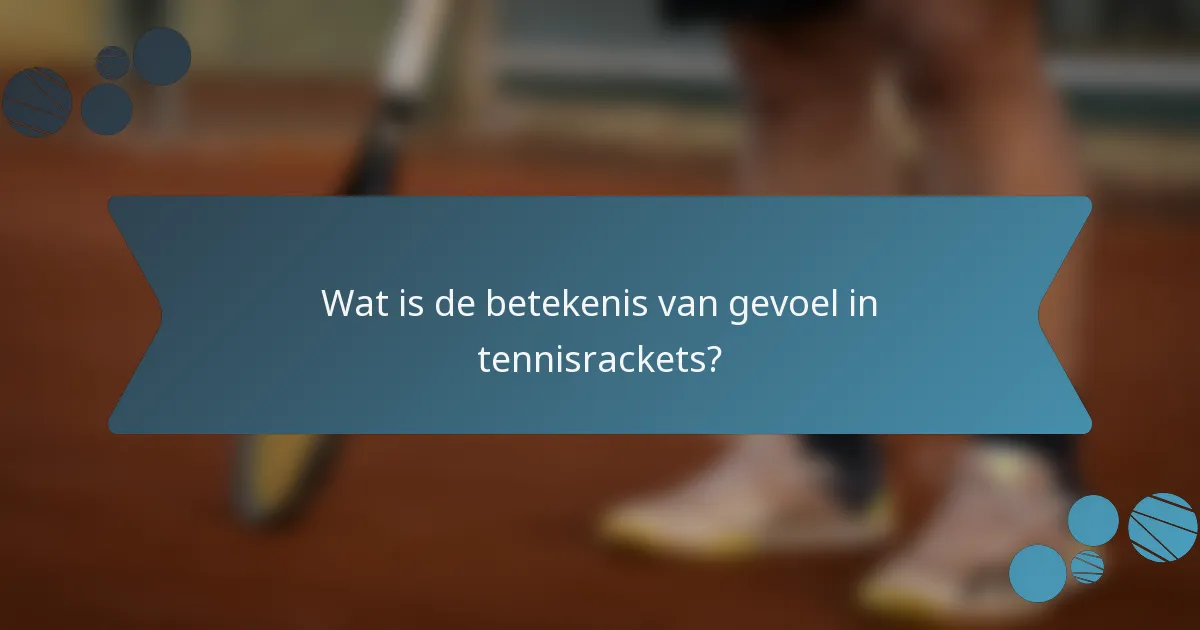 Wat is de betekenis van gevoel in tennisrackets?