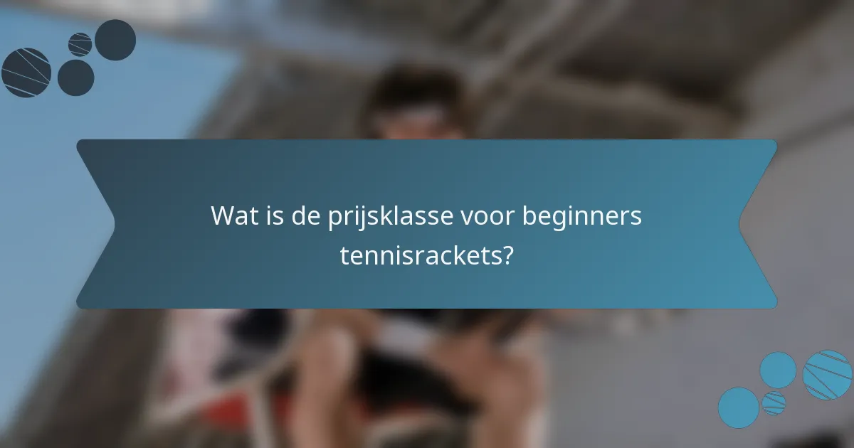Wat is de prijsklasse voor beginners tennisrackets?