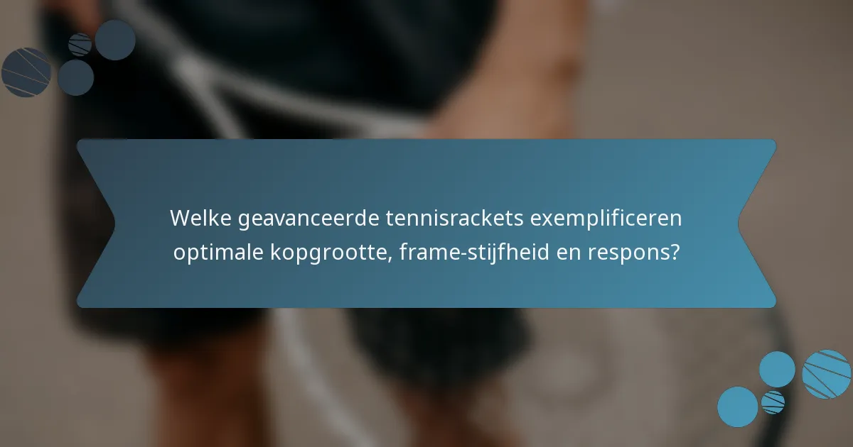 Welke geavanceerde tennisrackets exemplificeren optimale kopgrootte, frame-stijfheid en respons?